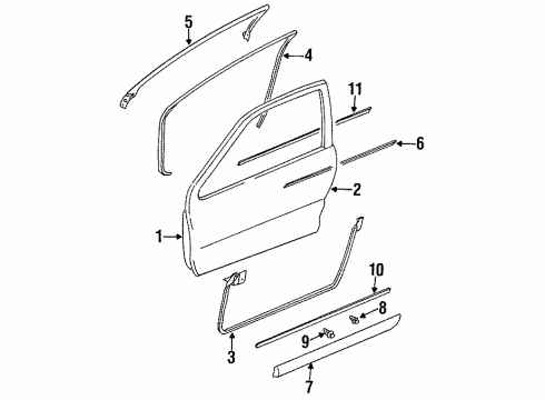 1998 Mitsubishi Eclipse Door & Components Diagram 2