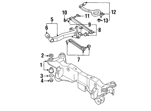 1991 Mitsubishi 3000GT Rear Suspension Components Diagram 4