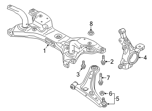 2014 Mitsubishi Mirage Front Suspension Components