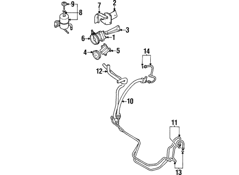 2000 Mitsubishi Montero P/S Pump & Hoses Diagram 2