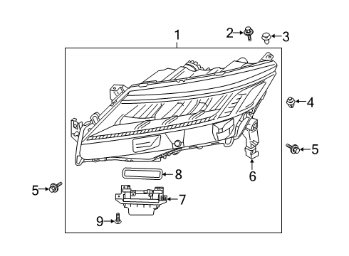 2020 Mitsubishi Outlander Sport Headlamp Components