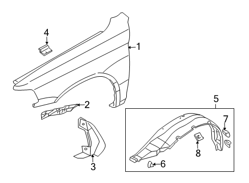 2004 Mitsubishi Montero Sport Fender & Components