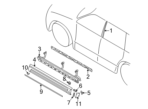 2000 Mitsubishi Montero Sport Exterior Trim - Pillars