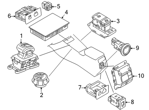 2024 Mitsubishi Outlander Electrical Components - Console