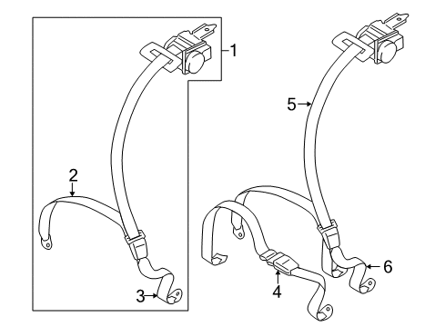 2001 Mitsubishi Galant Seat Belt - Body Diagram 2