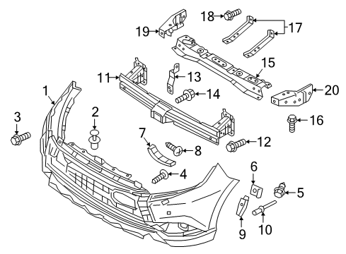 2020 Mitsubishi Outlander Bumper & Components - Front