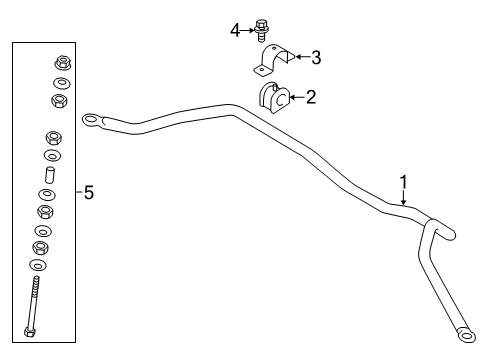 2017 Mitsubishi Mirage G4 Stabilizer Bar & Components Diagram 2