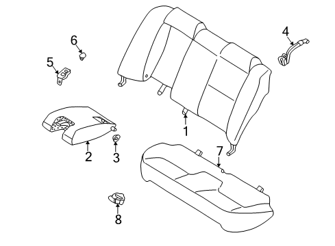 2003 Mitsubishi Galant Rear Seat Components