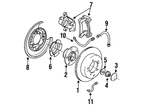 1995 Mitsubishi 3000GT Rear Brakes Diagram 2