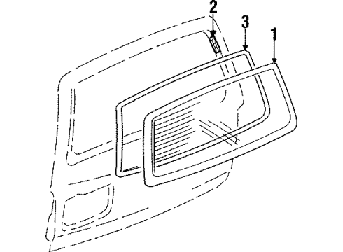 2000 Mitsubishi Montero Glass - Lift Gate