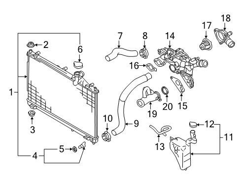 2016 Mitsubishi Outlander Upper Hose Diagram for 1370A499