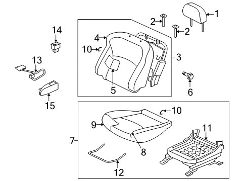 2012 Mitsubishi Outlander Front Seat Components