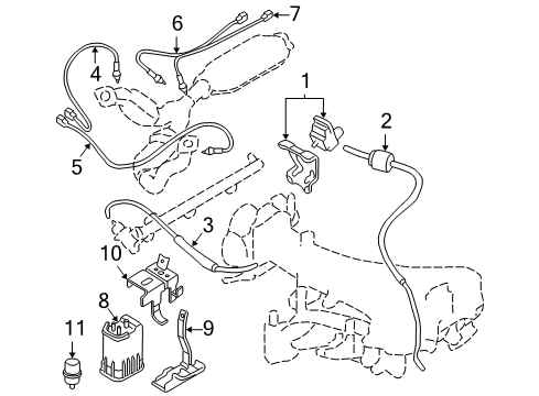 2004 Mitsubishi Montero Sport Emission Components Diagram