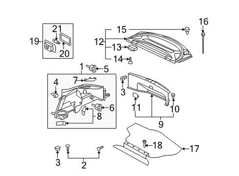 2007 Mitsubishi Eclipse Door Trim Panel Clip Diagram for MU000637