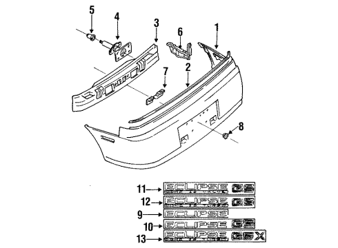 1992 Mitsubishi Eclipse Bumper & Components - Rear