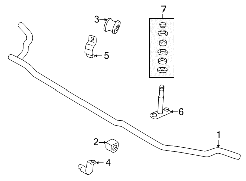 1997 Mitsubishi Montero Sport Stabilizer Bar & Components Diagram 2