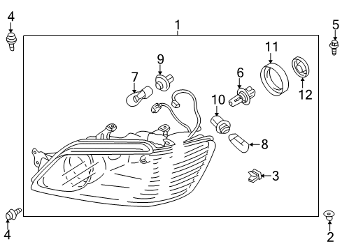 2003 Mitsubishi Lancer Composite Headlamp, Driver Side Diagram for MR971777