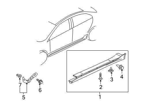 2008 Mitsubishi Lancer Exterior Trim - Pillars