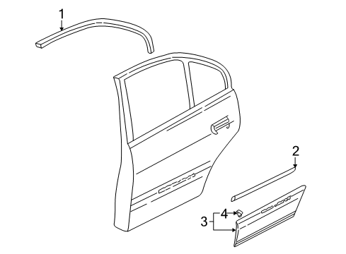2003 Mitsubishi Galant Exterior Trim - Rear Door