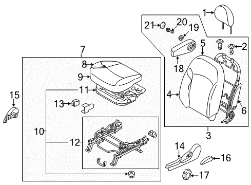 2017 Mitsubishi Mirage G4 Driver Seat Components