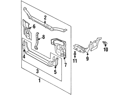 1996 Mitsubishi Mirage Radiator Support