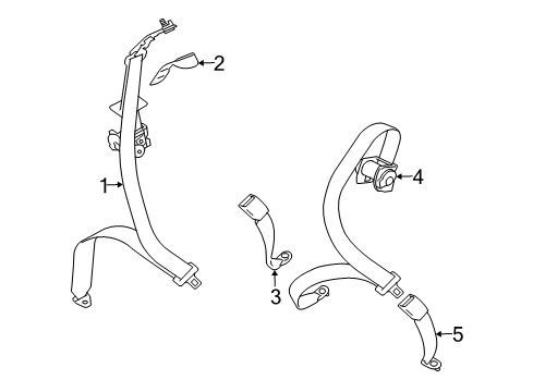 2010 Mitsubishi Endeavor Rear Seat Belts