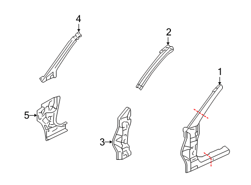 2012 Mitsubishi Outlander Hinge Pillar