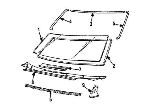 1988 Mitsubishi Mirage Glass - Windshield