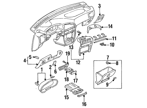 1996 Mitsubishi Mirage Instrument Panel Components