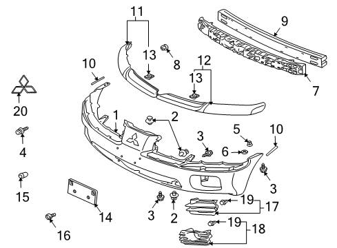 2005 Mitsubishi Endeavor Bumper & Components - Front