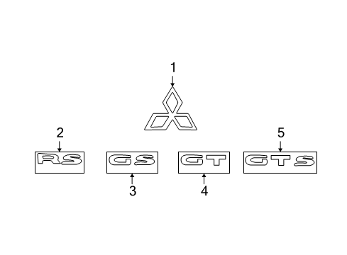 2002 Mitsubishi Eclipse Nameplate Diagram for MR388414