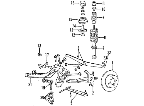 1990 Mitsubishi Eclipse Strut Dust Shield Diagram for MB518025