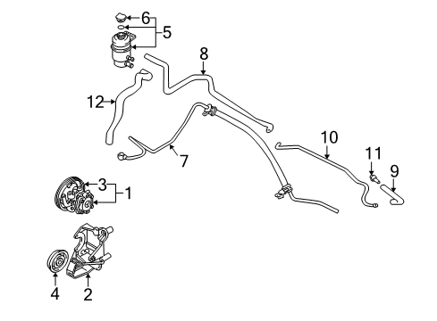 2003 Mitsubishi Outlander Power Steering Suction Hose Diagram for MR594586