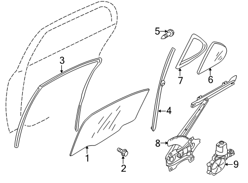 2014 Mitsubishi Lancer Window Regulator, Passenger Side Diagram for 5743A254