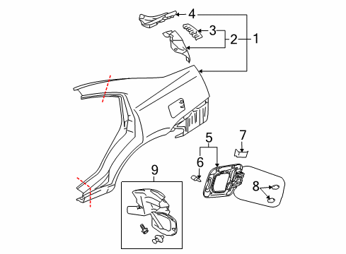 2011 Mitsubishi Galant Quarter Panel & Components
