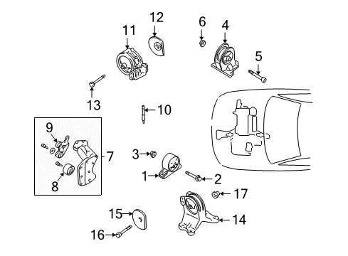 2004 Mitsubishi Eclipse Front Mount Diagram for MR272203