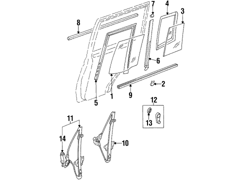 2000 Mitsubishi Montero Rear Door