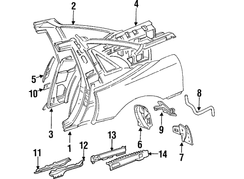 1999 Mitsubishi 3000GT Inner Components - Quarter Panel