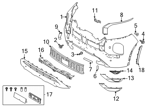 2025 Mitsubishi Outlander License Mount Diagram for 96212W050P