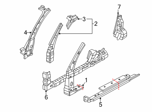 2004 Mitsubishi Eclipse Hinge Pillar