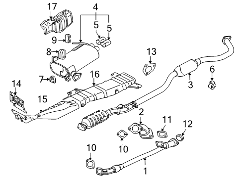2007 Mitsubishi Outlander Intermediate Pipe Diagram for 1570A426