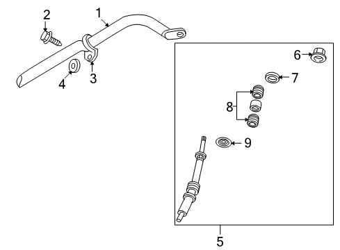 2007 Mitsubishi Raider Stabilizer Bar & Components Diagram 2