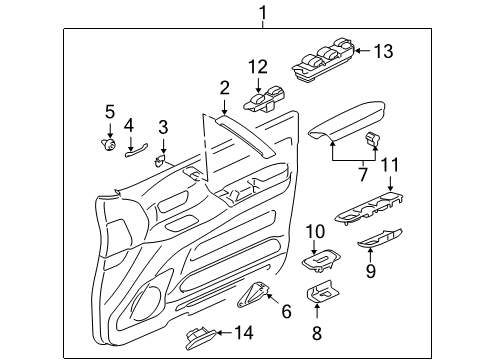 2001 Mitsubishi Montero Interior Trim - Front Door