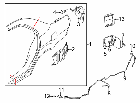 2003 Mitsubishi Lancer Fuel Door
