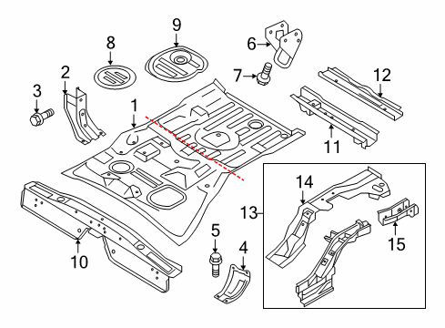 2020 Mitsubishi Outlander Sport Rear Floor & Rails