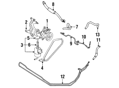 1996 Mitsubishi 3000GT P/S Pump & Hoses Diagram 2