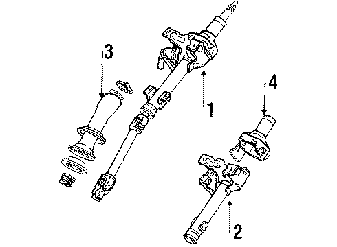 1987 Mitsubishi Van Steering Column & Wheel
