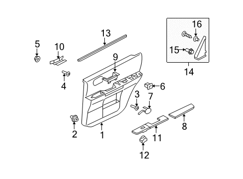 2008 Mitsubishi Endeavor Interior Trim - Rear Door