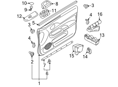 2004 Mitsubishi Lancer Interior Trim - Front Door