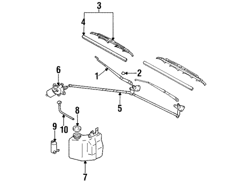 1998 Mitsubishi Galant Wiper & Washer Components